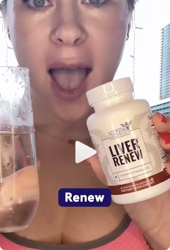 Play video: a customer takes Liver Renew