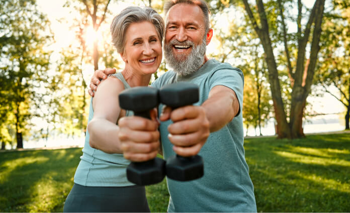 couple doing sports